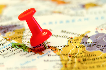 Image showing panama city city pin on the map