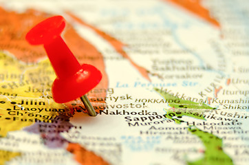 Image showing nakhodka city pin on the map