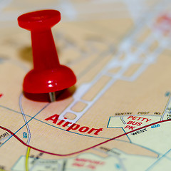 Image showing airport pin on the map