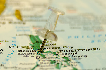 Image showing manila city pin on the map