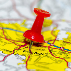 Image showing gastonia city pin on the map