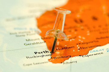Image showing perth city pin on the map