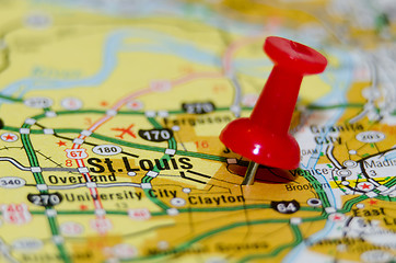 Image showing st.louis Missouri city pin on the map