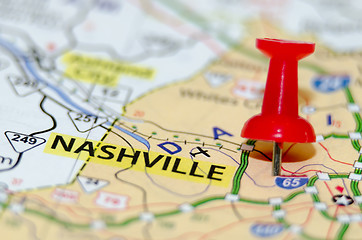 Image showing nashville city pin on the map