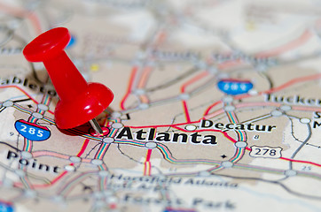 Image showing atlanta georgia city pin on the map