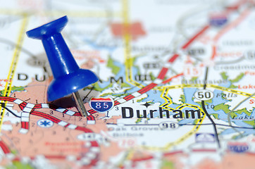 Image showing durham city pin on the map