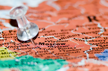 Image showing moscow city pin on the map