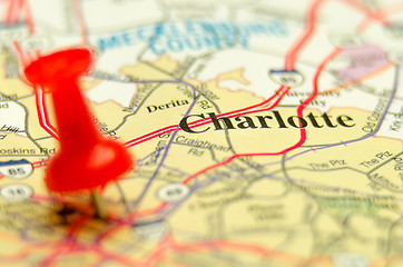 Image showing charlotte qc city pin on the map