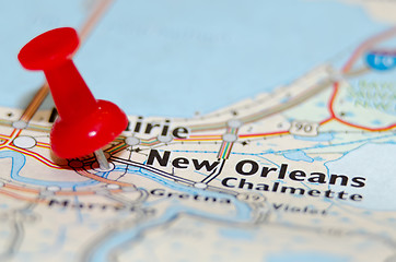 Image showing new orleans city pin on the map