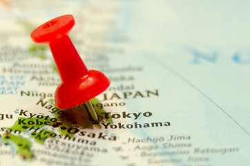 Image showing tokyo city pin on the map