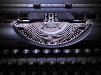 Image showing Close up of a dirty vintage typewriter