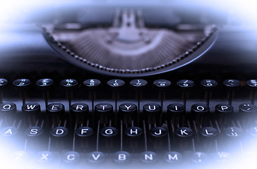 Image showing Close up of a dirty vintage typewriter