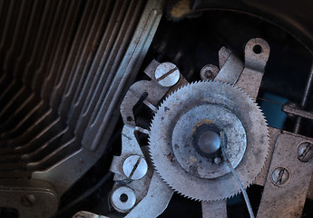 Image showing Close up of a dirty vintage typewriter