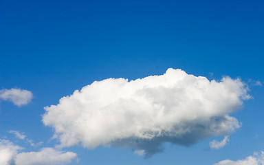 Image showing Deep blue sky with white clouds