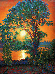 Image showing tree on sundown sun