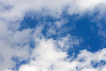 Image showing Deep blue sky with white clouds