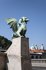 Image showing Dragon Bridge, Ljubljana.