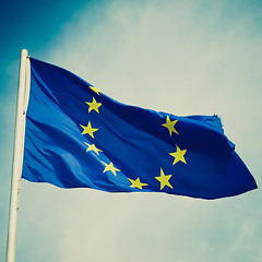 Image showing Retro look Flag of Europe