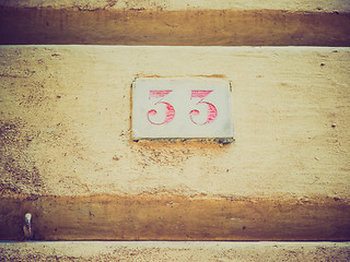 Image showing Retro look Red house number