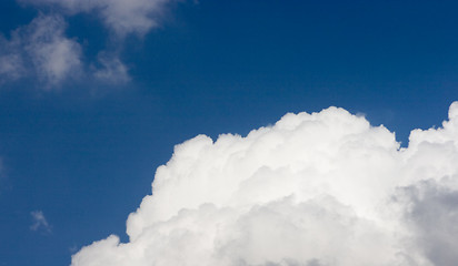 Image showing Deep blue sky with white clouds