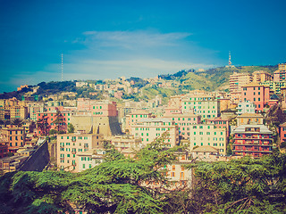 Image showing Retro look View of Genoa Italy