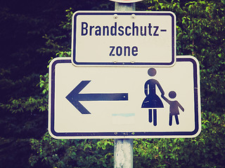 Image showing Retro look Pedestrian area sign