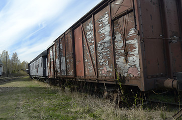 Image showing vintage freight wagons 