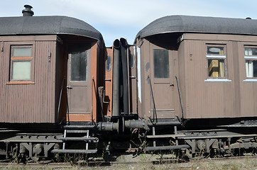 Image showing vintage passenger railway cars 