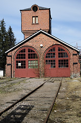 Image showing old brick building locomotive depot