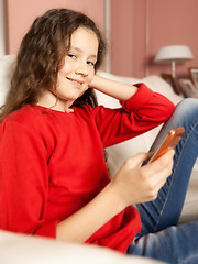 Image showing young girl mobile phone