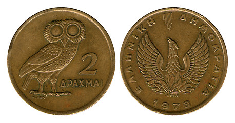 Image showing two drahma, Greece, 1973