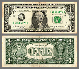 Image showing one dollar, federal reserve  note, USA, 2003