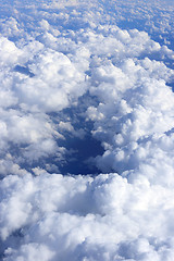 Image showing Sky background with white clouds