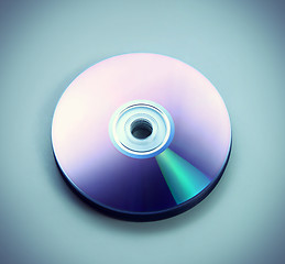 Image showing Closeup stack of few compact discs