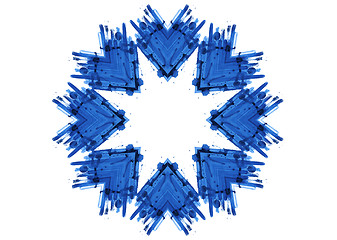 Image showing Bright blue shape on white