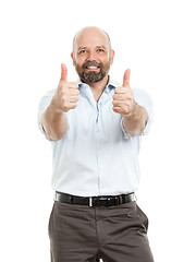 Image showing business man with both thumbs up