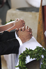 Image showing Hands of a bride and groom