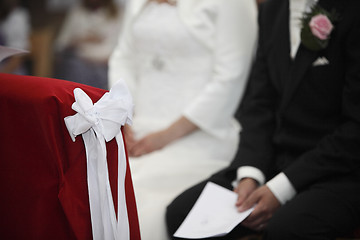 Image showing Hands of a bride and groom