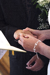 Image showing Hands of a bride and groom