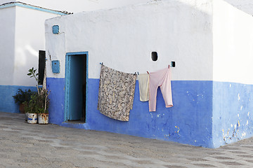 Image showing Colorful laundry in Assila, Morocco