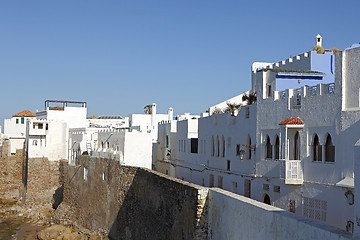 Image showing Portuguese city wall in Assila, Morocco