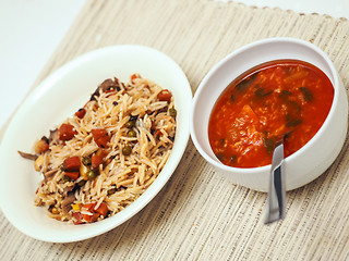 Image showing Rice and tomato soup