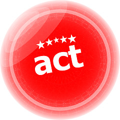 Image showing act stickers set, icon button isolated on white