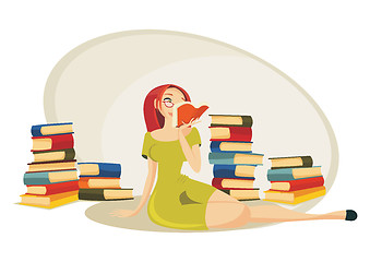 Image showing Reading a book