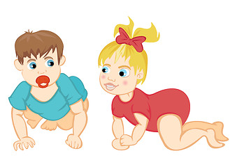 Image showing Baby crawling