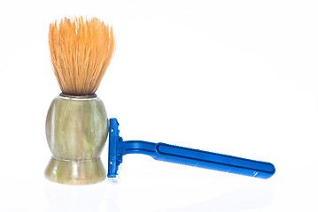 Image showing Shaving brush and razor