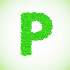 Image showing grass letter P