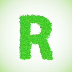 Image showing grass letter R