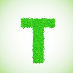 Image showing grass letter T