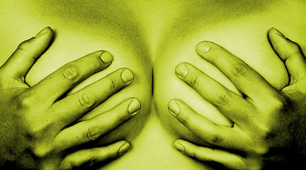 Image showing Hands covering breasts